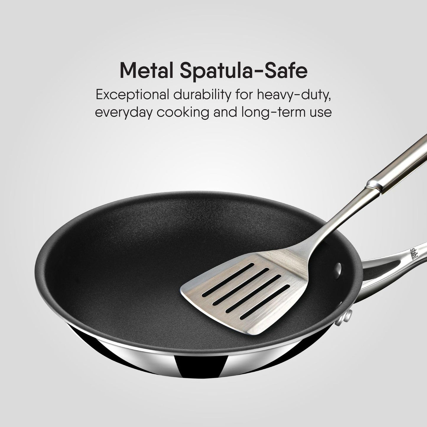 Stahl Schild Triply Non Stick Fry Pan with Glass Lid