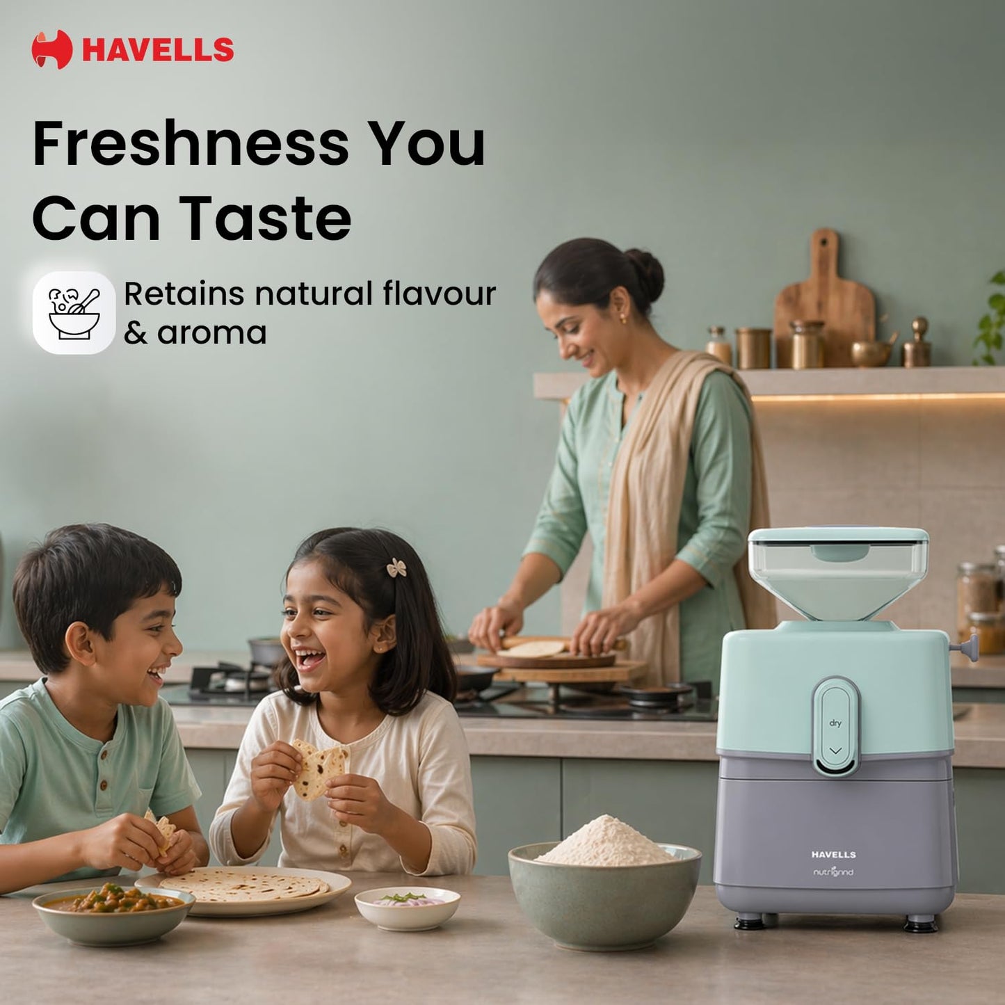 Havells Nutrigrind Atta Chakki | high-performance 400W induction motor