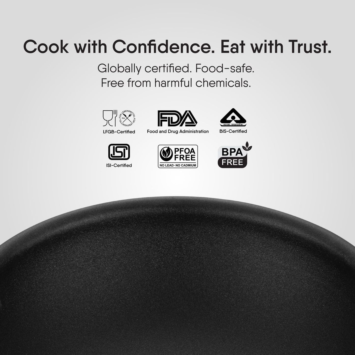 Stahl Schild Triply Non Stick Fry Pan with Glass Lid