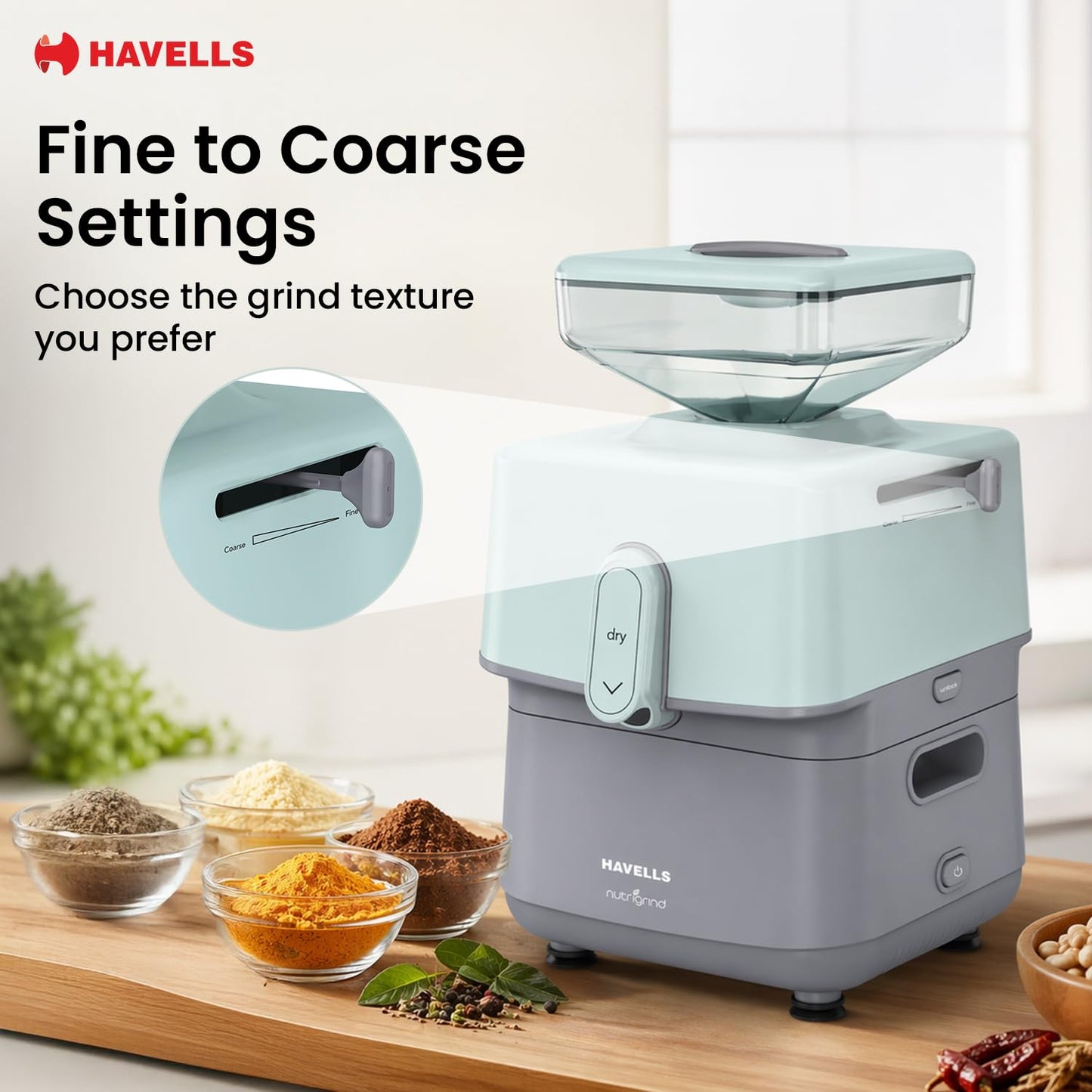 Havells Nutrigrind Atta Chakki | high-performance 400W induction motor