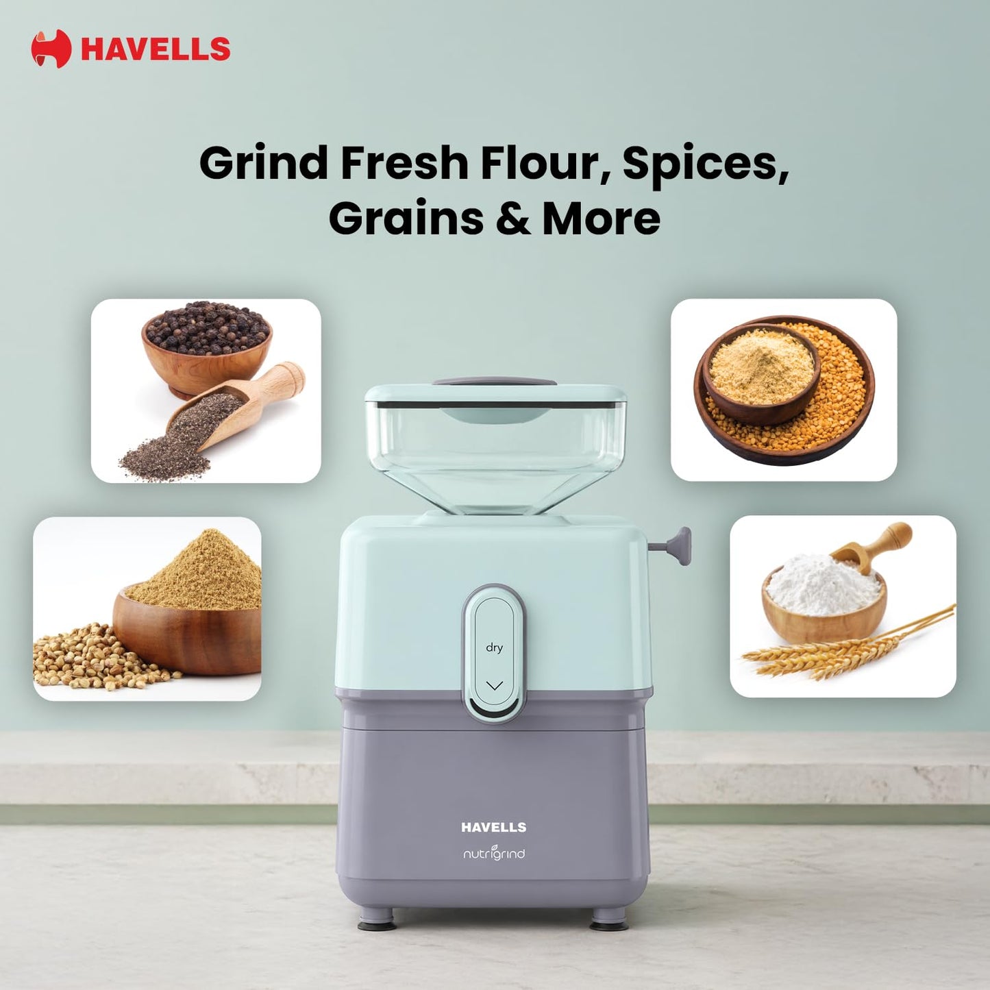 Havells Nutrigrind Atta Chakki | high-performance 400W induction motor