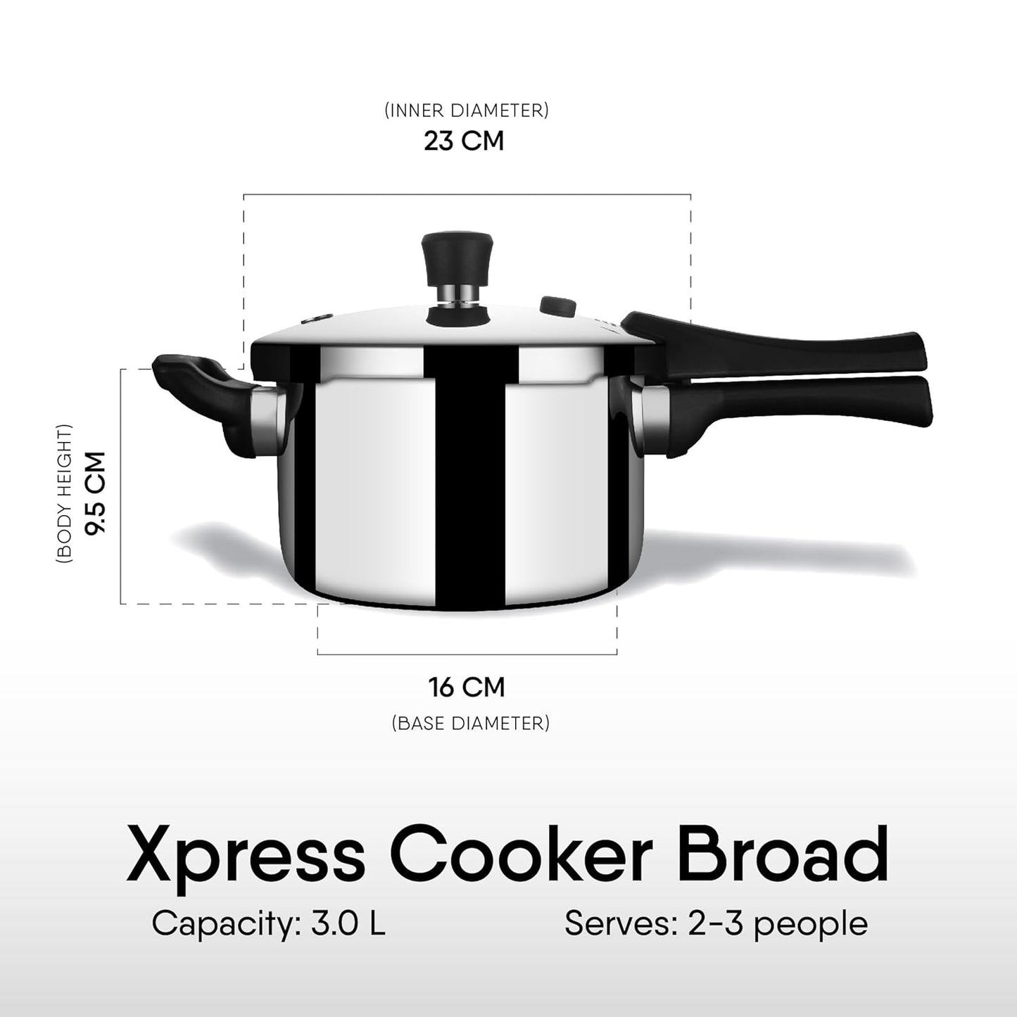 Stahl Xpress Triply Pressure Cooker Broad Induction Gas
