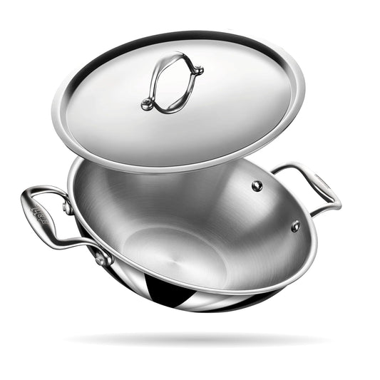 Stahl Artisan Kadhai Triply Induction Gas with Lid
