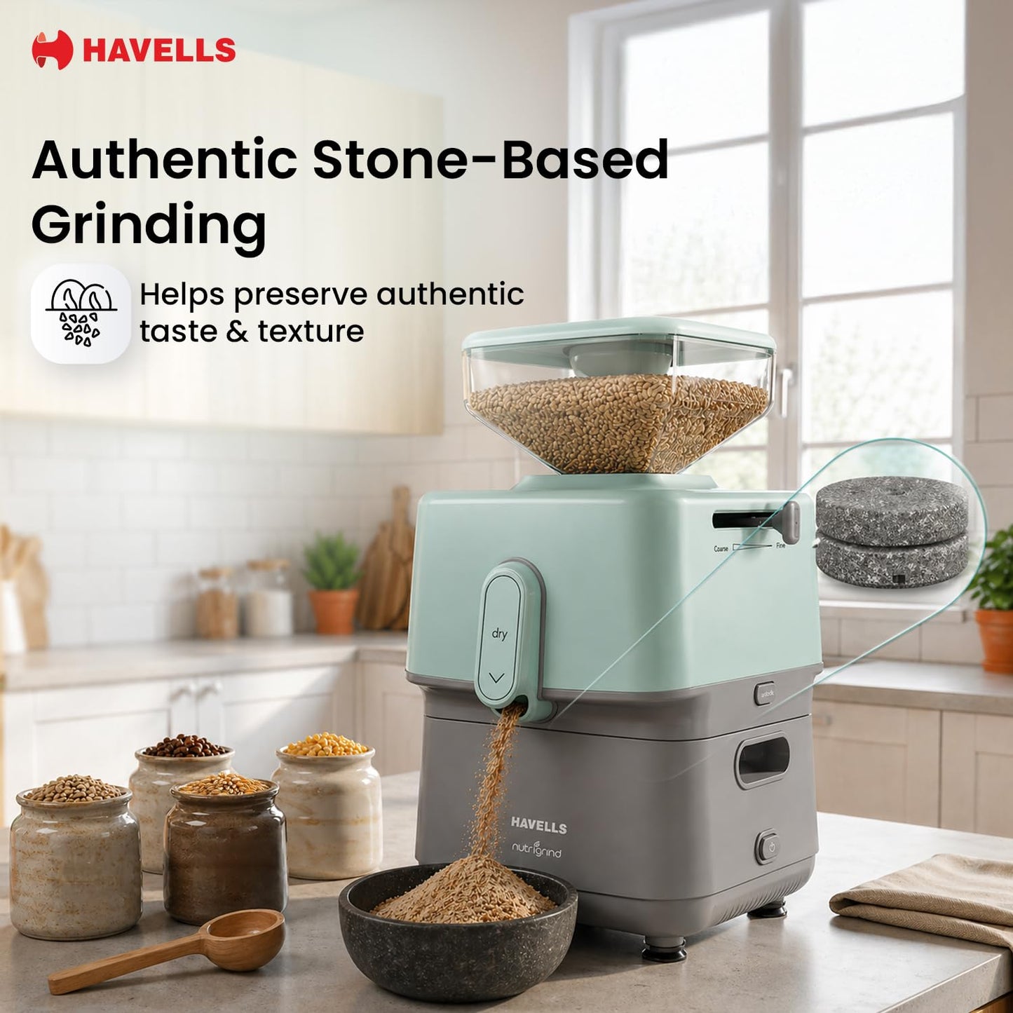 Havells Nutrigrind Atta Chakki | high-performance 400W induction motor