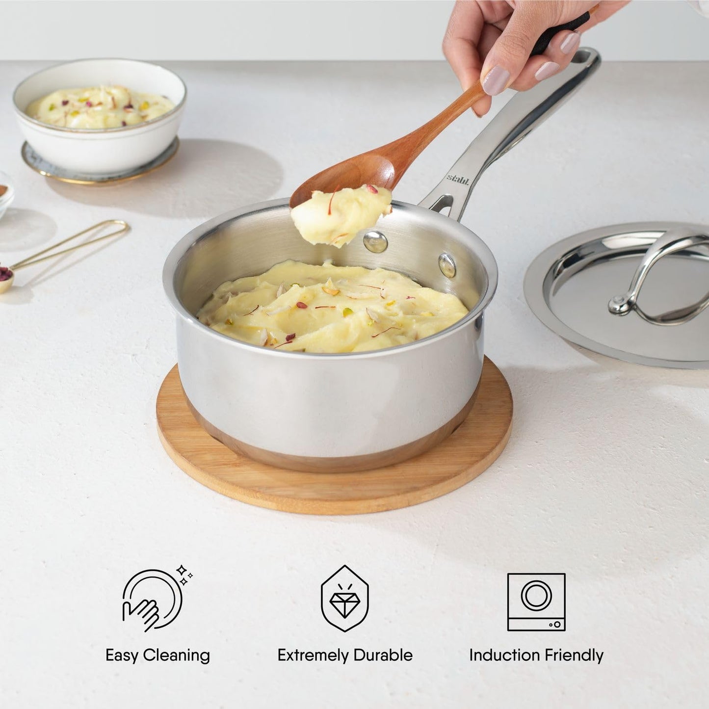 Stahl Artisan Triply Sauce Pan Milk Tea Pan with Lid