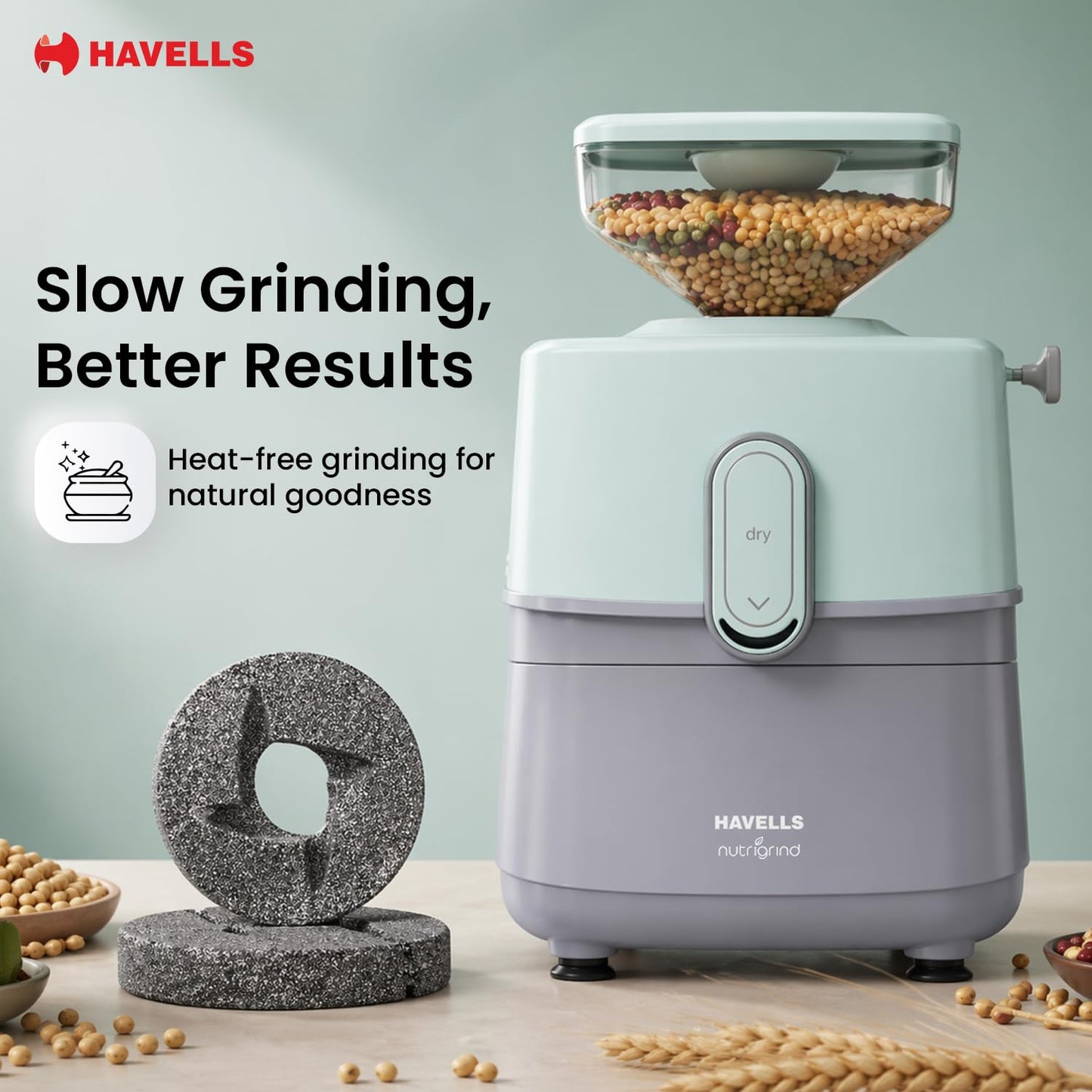 Havells Nutrigrind Atta Chakki | high-performance 400W induction motor