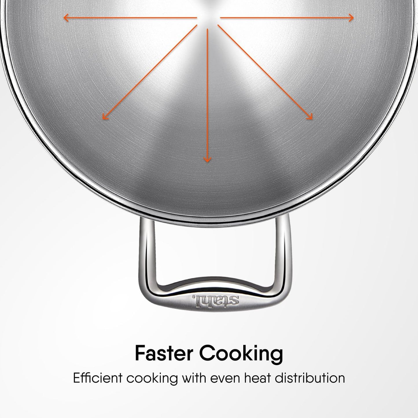 Stahl Artisan Triply Deep Kadhai with Lid Induction Gas