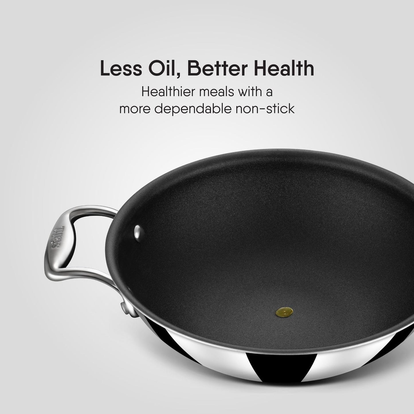 Stahl Artisan Kadhai Non Stick Triply with Lid