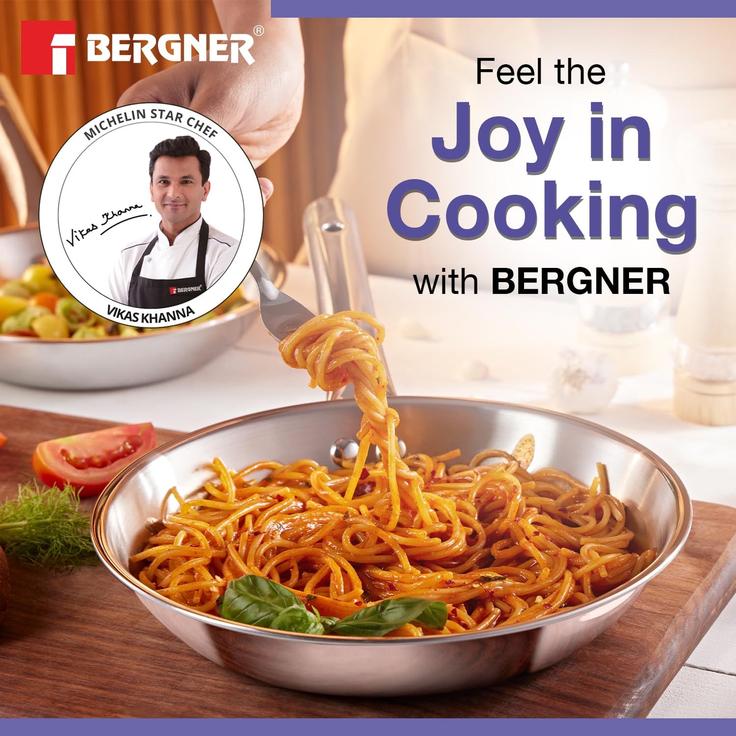 Bergner BE Bergner Essentials TriPly Stainless Steel Frypan - Induction Bottom (5-Year Warranty)