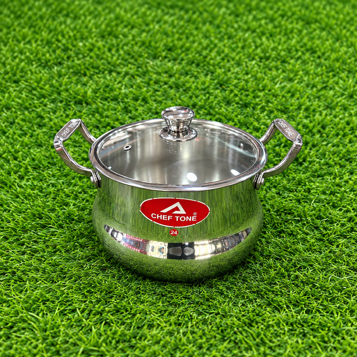 Chef Tone Belly Multi Pot With SS Wire Handle + Glass Lid Gems Series