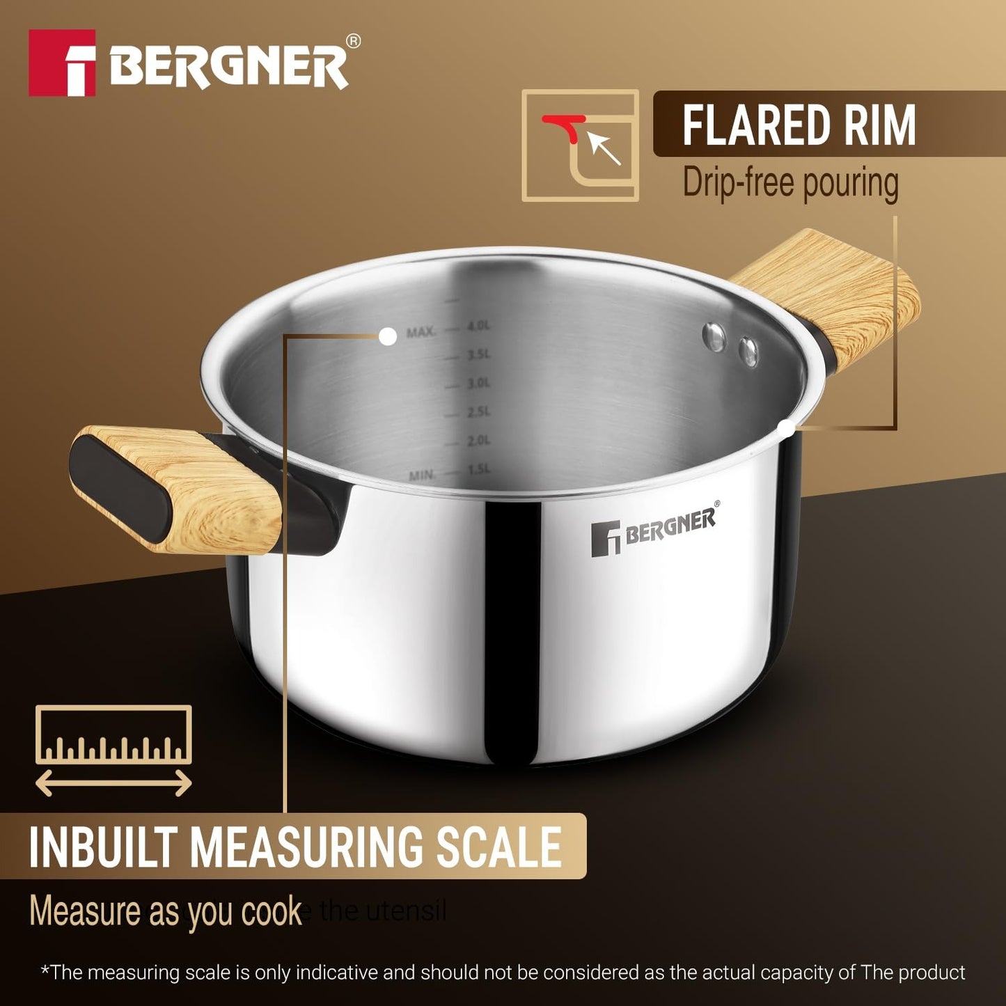 Berger TRI-Oak Casserole With Glass Lid
