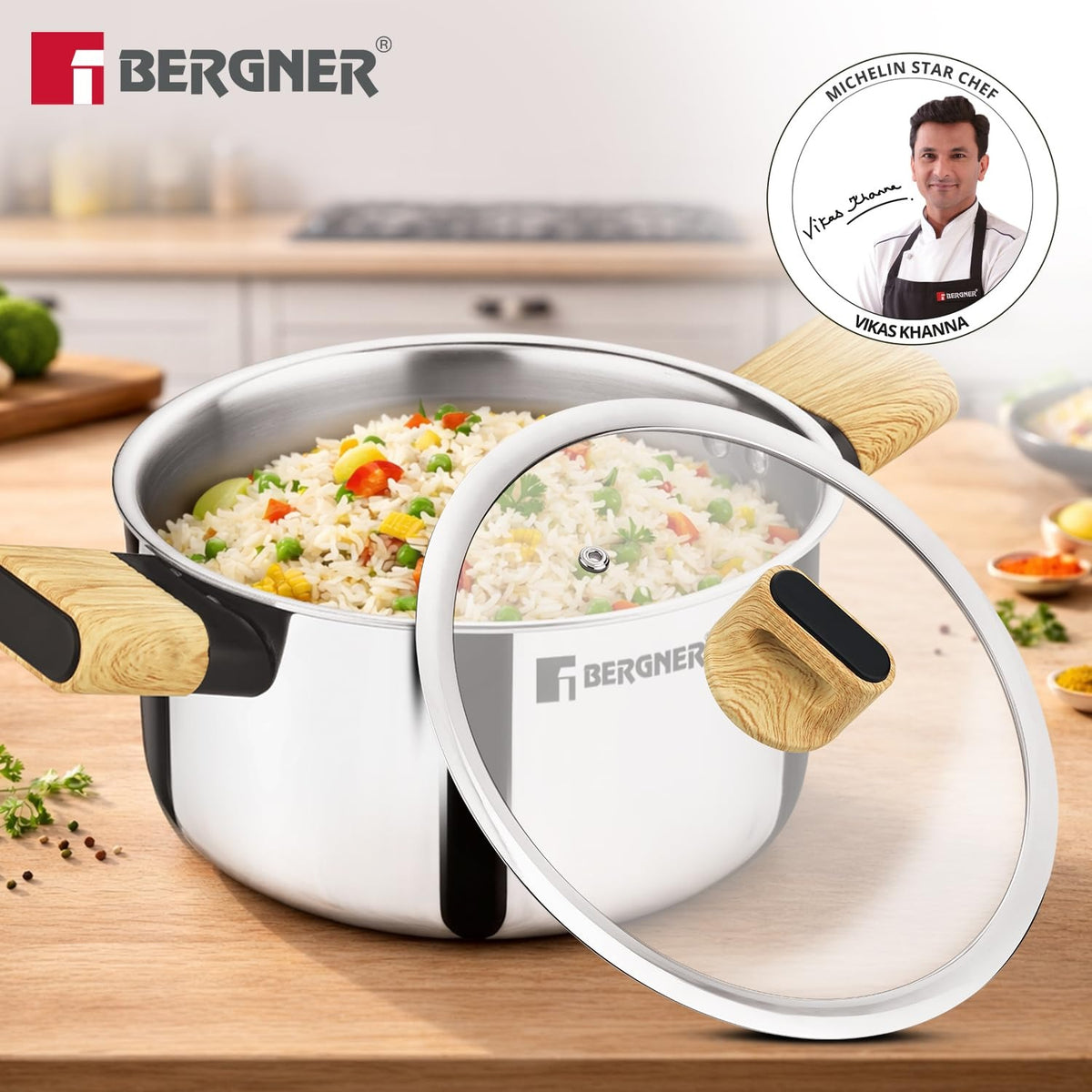 Berger TRI-Oak Casserole With Glass Lid