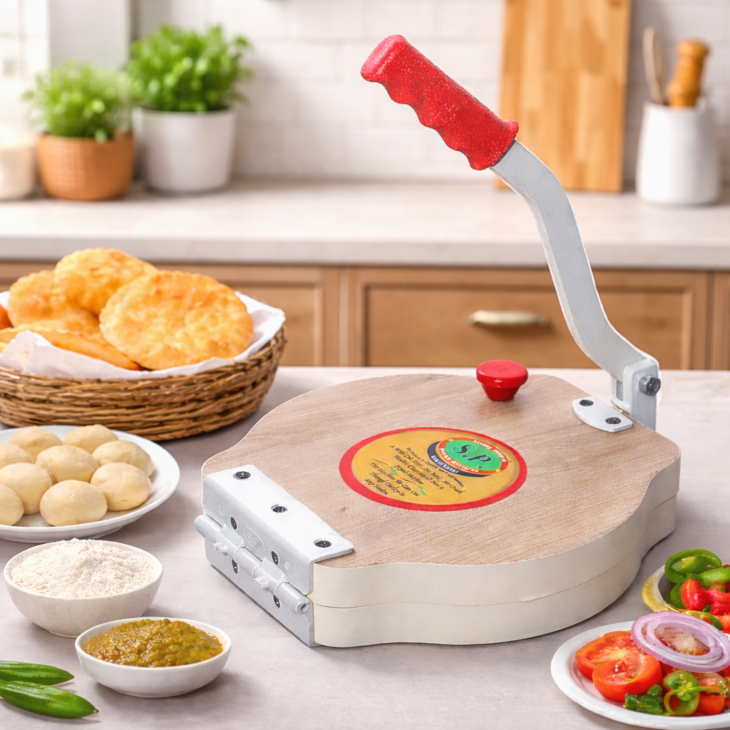 10 Inch Wooden Papad Press | Roti & Puri Maker