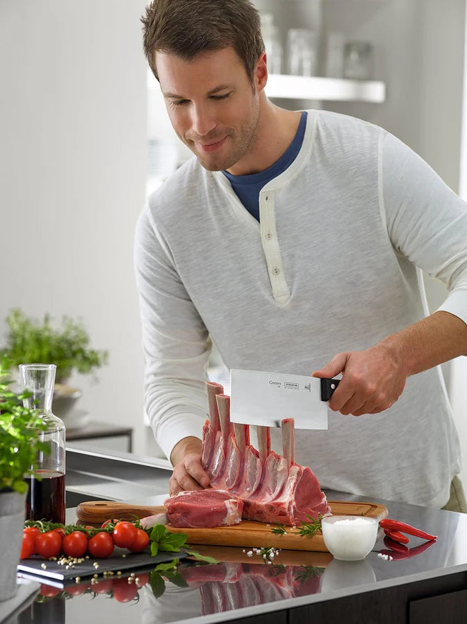 Century 7 Inch Stainless Steel Cleaver Knife | Heavy Duty Meat & Vegetable Chopper | Professional Kitchen Cleaver | 25 Year Warranty