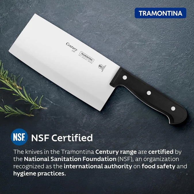 Century 7 Inch Stainless Steel Cleaver Knife | Heavy Duty Meat & Vegetable Chopper | Professional Kitchen Cleaver | 25 Year Warranty