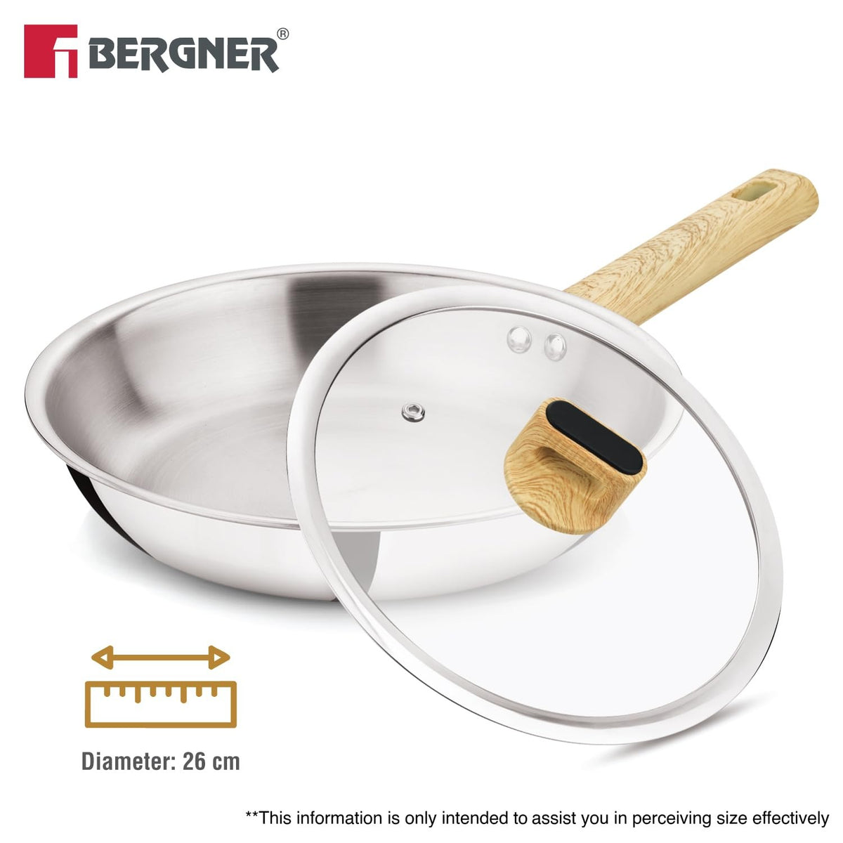 Berger TRI-Oak Deep Frypan With Glass Lid