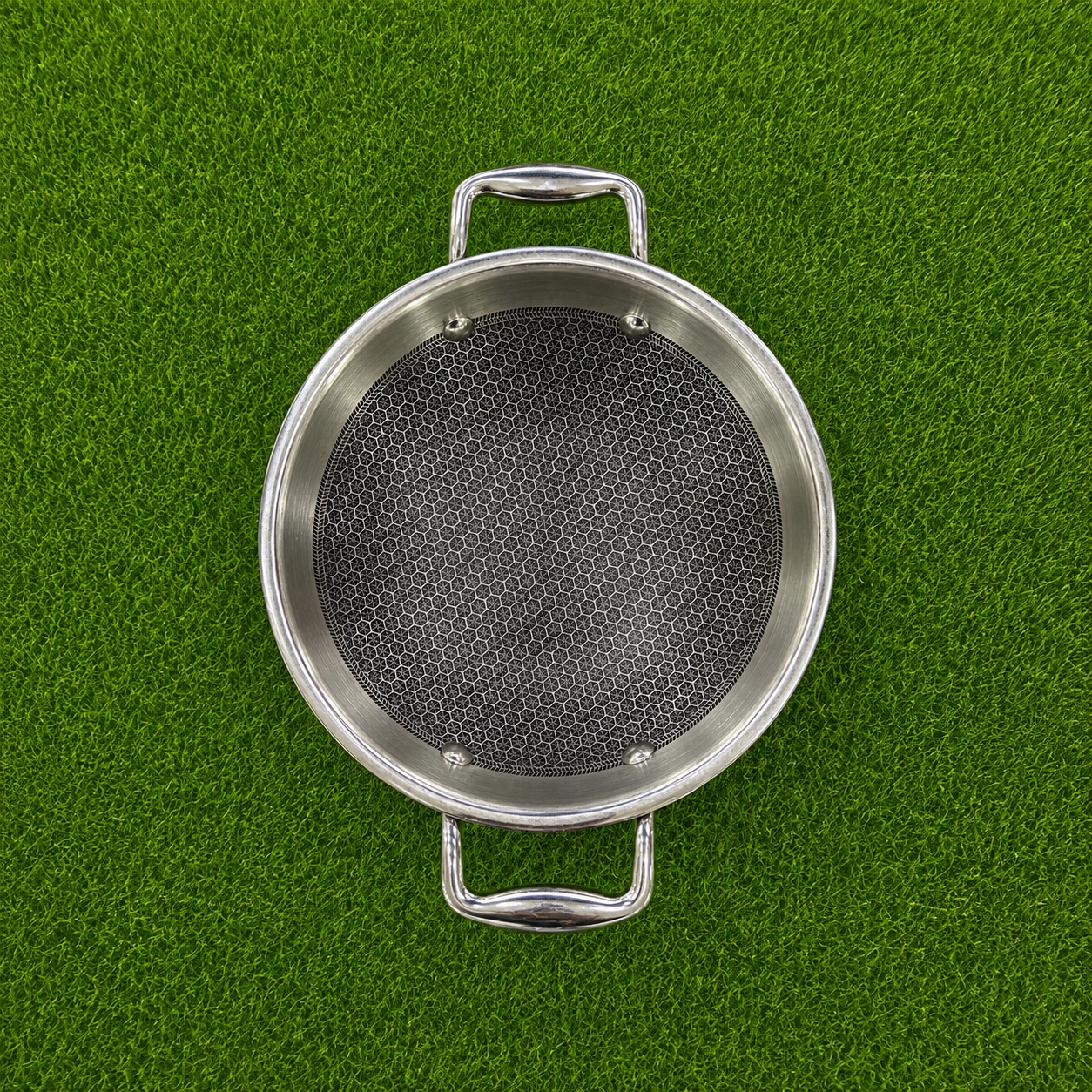 Chef Tone Triply HC Kadhai With Glass Lid Hexa Series