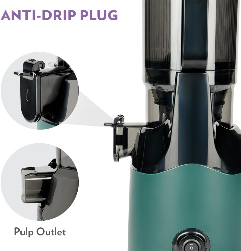 Borosil Vita Rich Cold Press Juicer | 250 Watts, 1.5 L Wide Mouth Hopper, 1 L Jug & Pulp Collector with Anti Drip Tap | Reverse Function for Pulp Cleaner, Auto Cut-Off for Safety | 2 Years Warranty