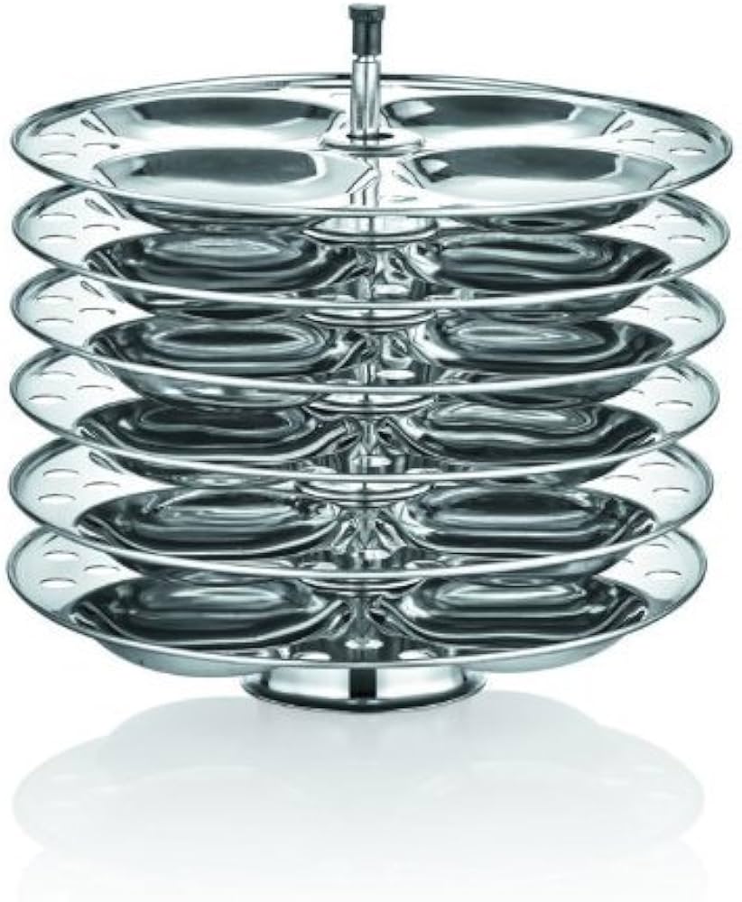 Horizon Stainless Steel Idly Stand 6 Plates | Anti-Rust | Durable Idli Maker Stand for Pressure Cooker | Makes 24 Idlis at Once | Suitable for All Standard Cookers