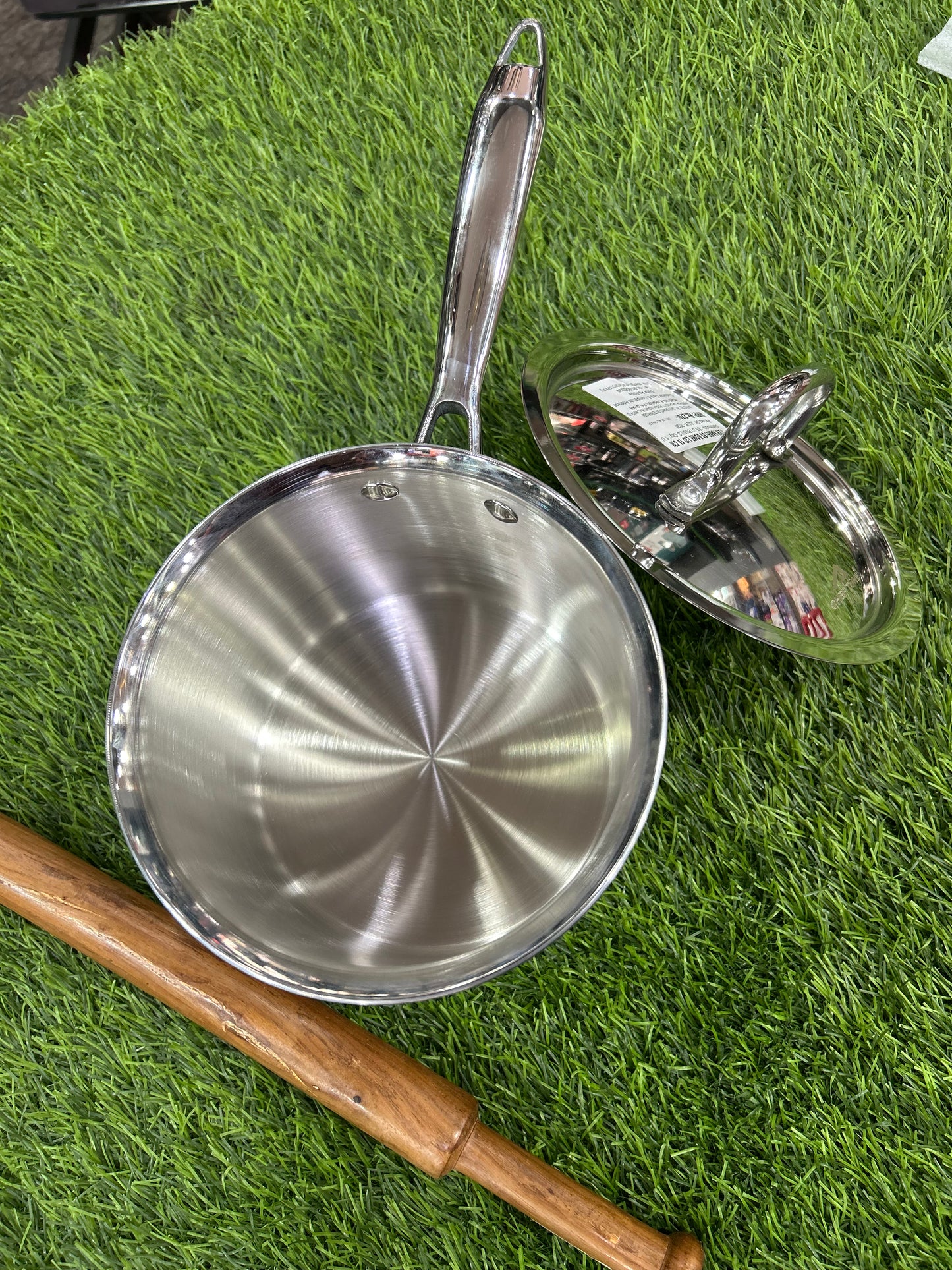 CHEFTONE MUDDE PAN Triply 16 cm / 2.45 Liter Stainless Steel Sauce Pan with SS 304 Lid | Healthy, Non Toxic | Milk Pan/Tea Pan | Induction Friendly | Stay Cool Handle | 5 Year Warranty.Free mudde kol .1 pcs