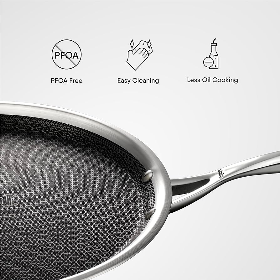 Stahl Artisan Hybrid Triply Dosa Tawa, Dosa Tawa with Induction Base, Non Stick Pan, Stainless Steel Scratch Resistant Dosa Tava, 28 cm