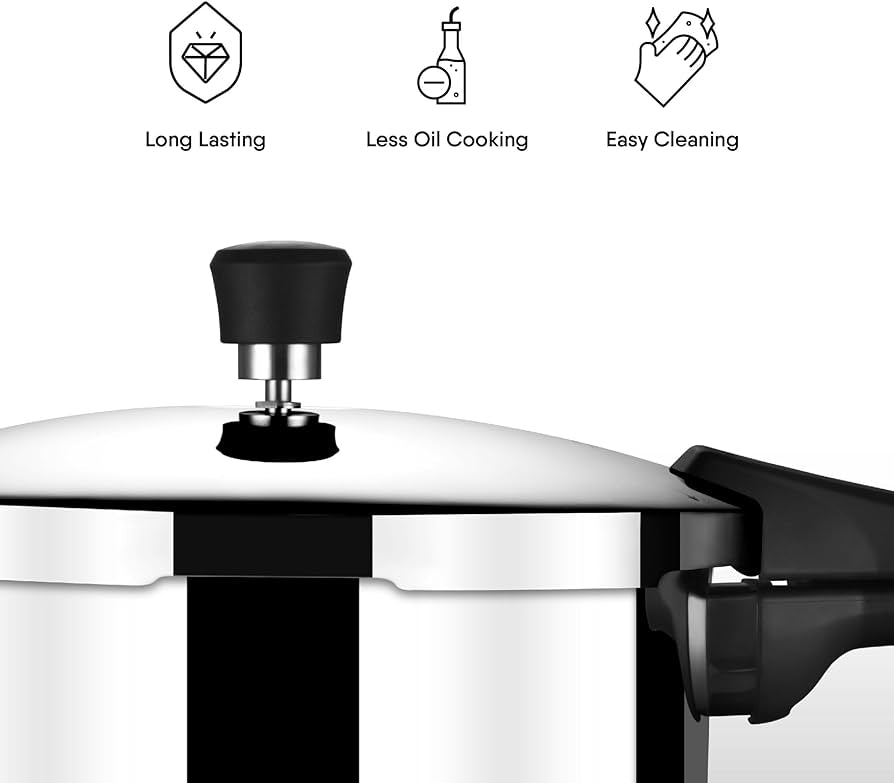 Stahl Xpress Cooker Triply Pressure Cooker Broad, Induction Cooker, Outer Lid pressure cooker 2.5 L, Induction & Gas Stove Compatible, 5 Years Warranty