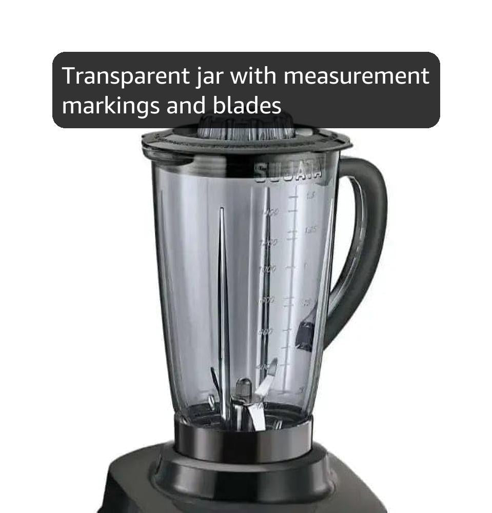 Sujata MG01 Mixer Grinder|1000 Watts Double Ball Bearing Motor|24000 RPM| Non-Stop 90 Mins Running|3 Jars including 1750ml Blender, 1000ml Grinder, 500ml Chutney Jar| (Black)