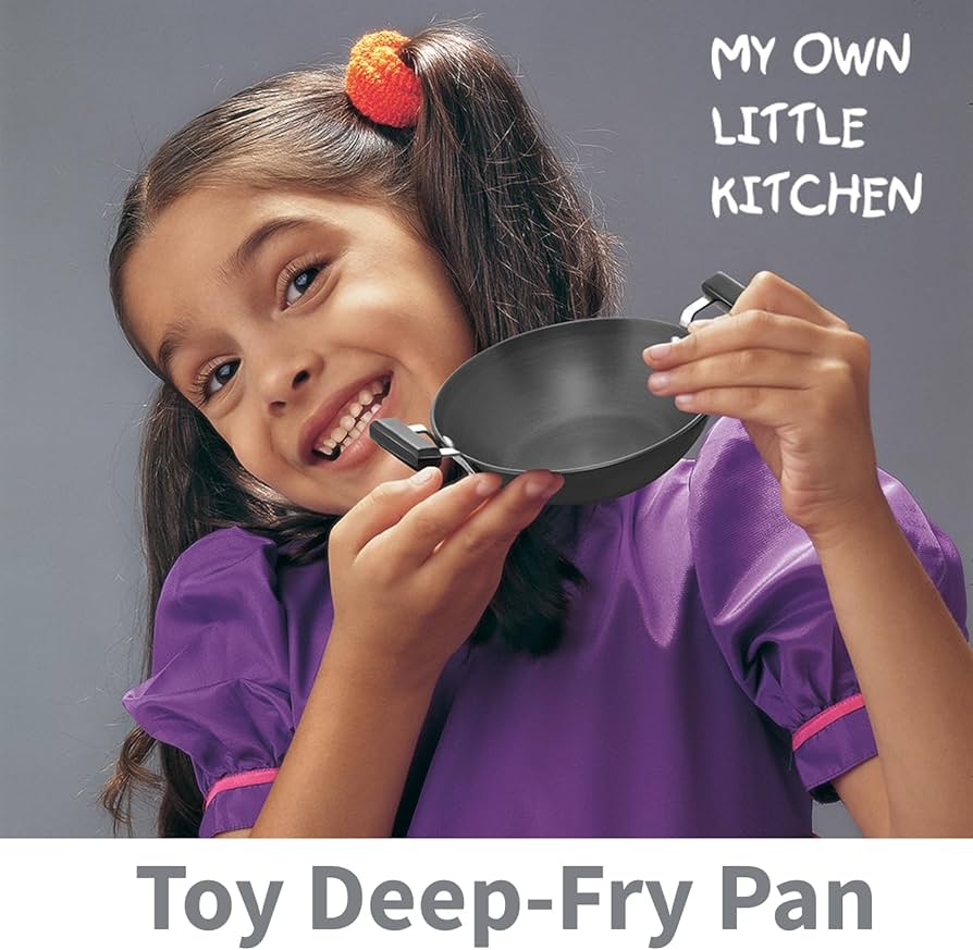 Hawkins Futura Cookware 3 Pieces Toy Kitchen Set - Toy Deep-Fry Pan, Toy Frying Pan, Toy Tava for Kids, Black (CWMIN)