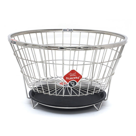 Durochef Clean Nest Stainless Steel Dish Dryer Basket, 50.8 cm, Wire Storage with Serving Tray