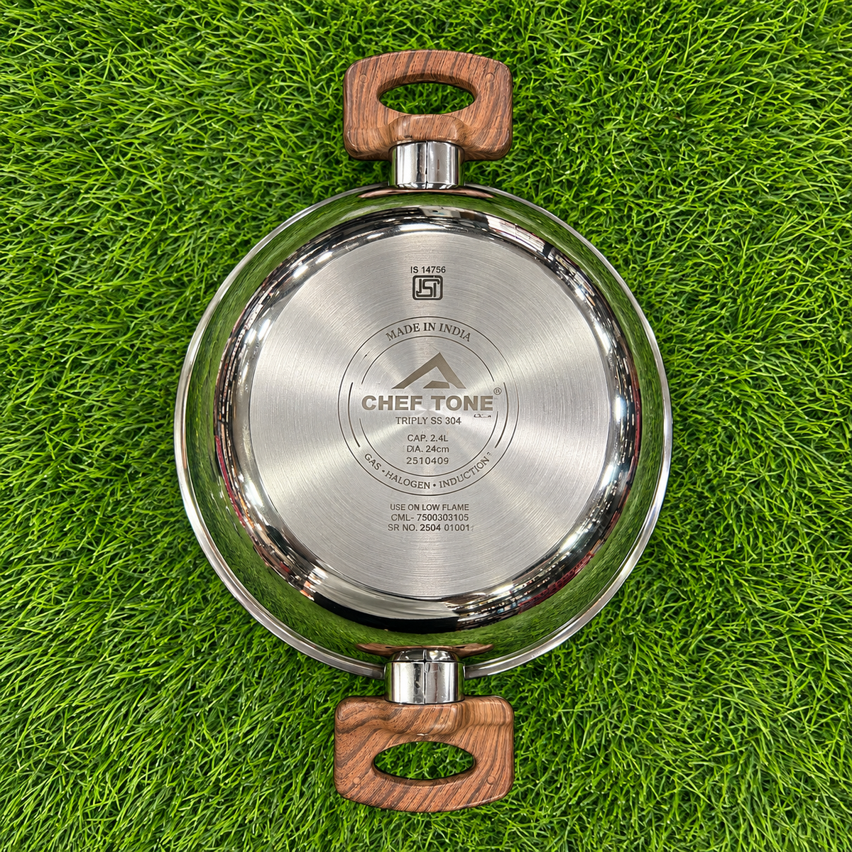 Chef Tone Triply Kadhai With Glass Lid Hope Series