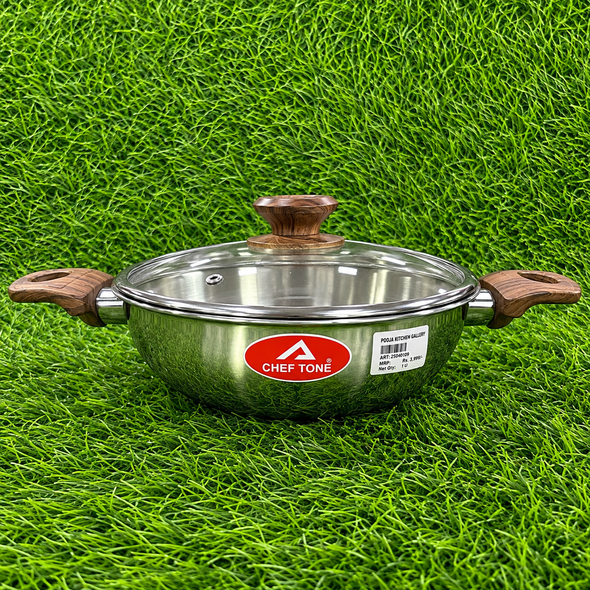 Chef Tone Triply Kadhai With Glass Lid Hope Series