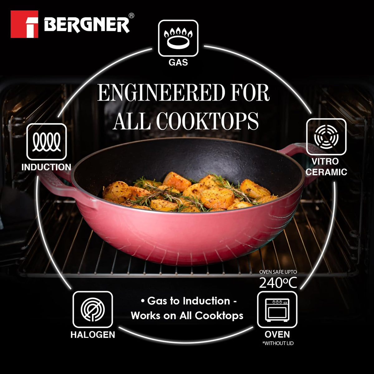 Berger Excalibur Kadhai with Lid