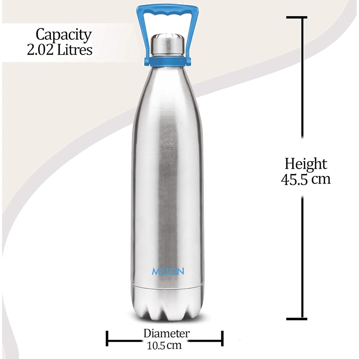 MILTON Duo DLX Thermosteel Bottle, Water Bottles, 24 Hours Hot and Cold, Easy to Carry, Easy Grip, Rust Proof, Tea, Coffee, Office, Travel Bottle, Silver