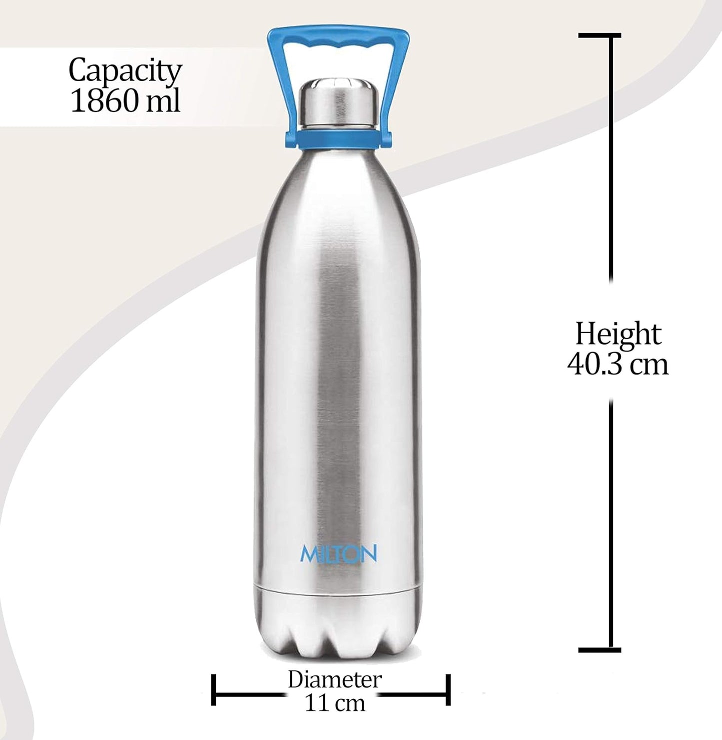 MILTON Duo DLX Thermosteel Bottle, Water Bottles, 24 Hours Hot and Cold, Easy to Carry, Easy Grip, Rust Proof, Tea, Coffee, Office, Travel Bottle, Silver