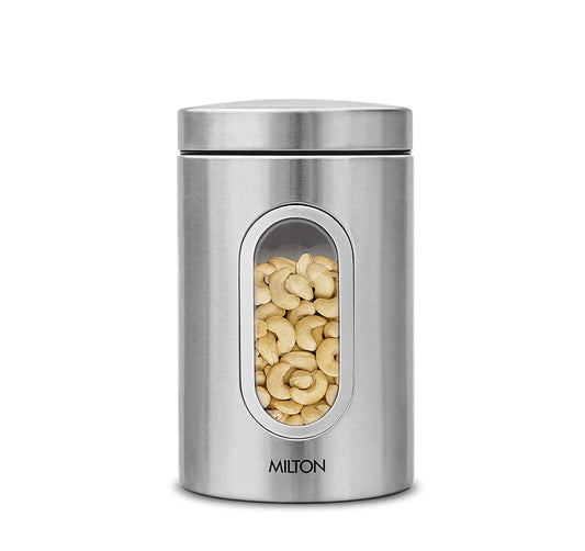 MILTON Steel Clear Round Storage Jar, Steel Plain