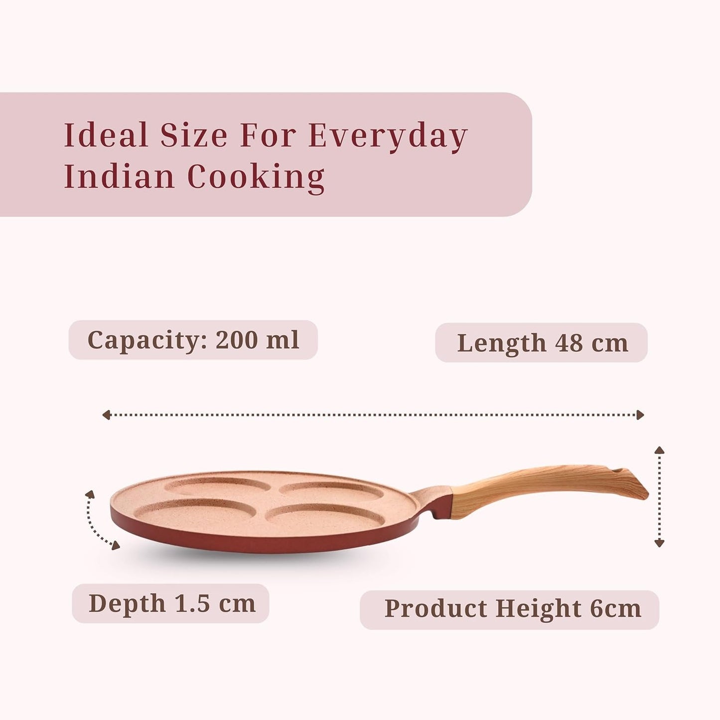 Macclite Mini Uttappam / Tikki Pancake Tawa Butter Scotch / 4 Cavity