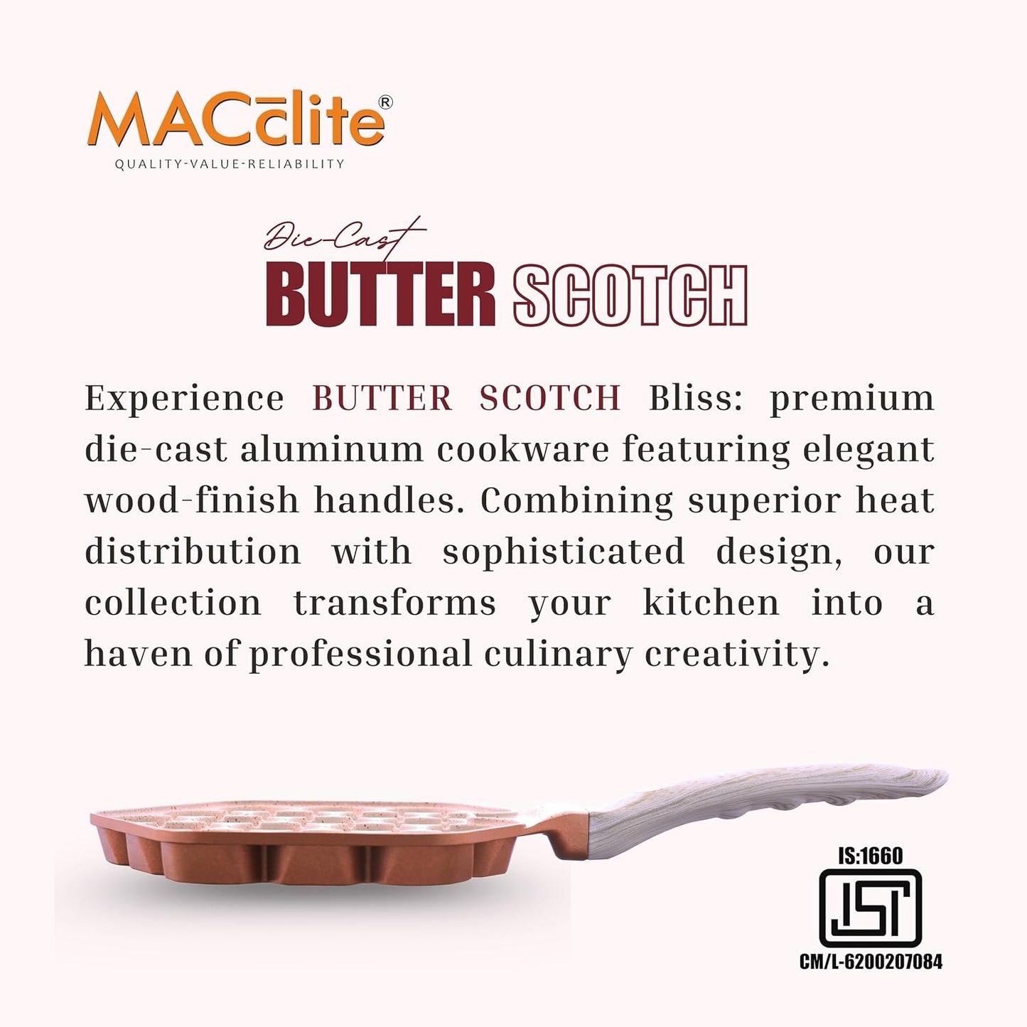 Macclite Triumph Hexa Appe / Muffin Pan Butter Scotch