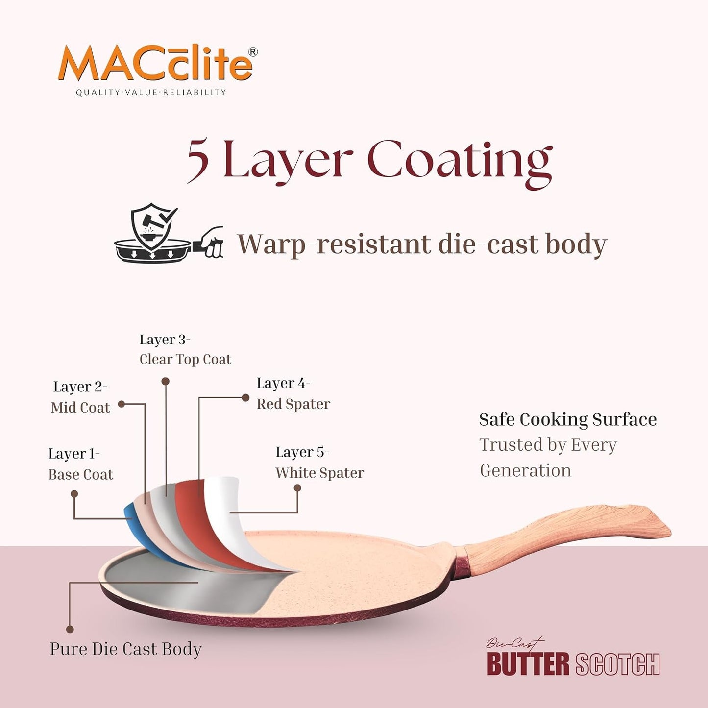 Macclite Flat Tawa Butter Scotch