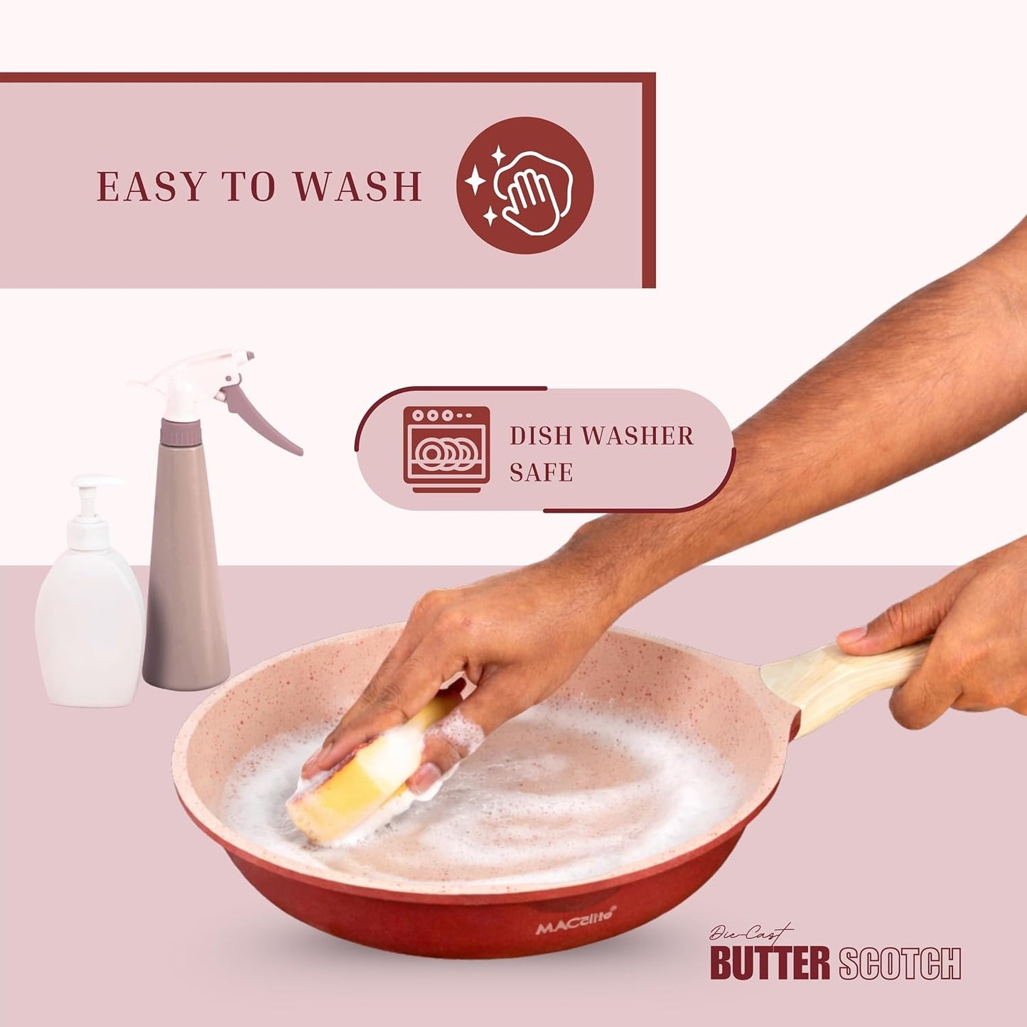 Macclite Triumph Frying Pan With Glass Lid Butter Scotch