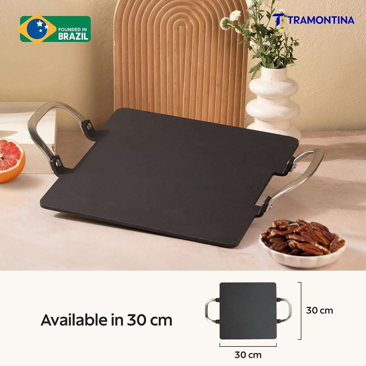 Tramontina Iron Alloy Heritage Pathri Tawa 30 cm | Black