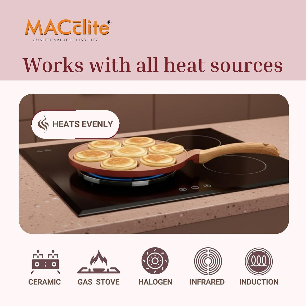 Macclite Uttappam / Tikki Pancake Tawa Butter Scotch / 7 Cavity