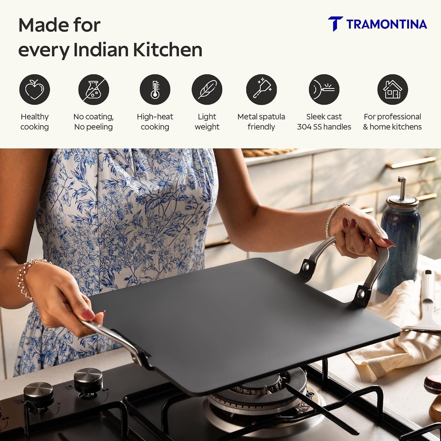 Tramontina Iron Alloy Heritage Pathri Tawa 30 cm | Black