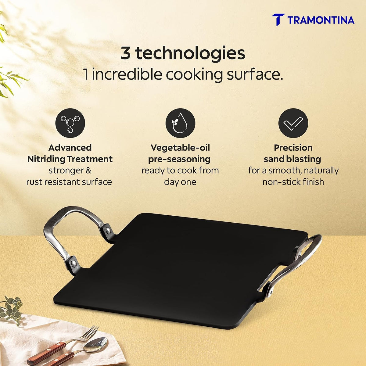Tramontina Iron Alloy Heritage Pathri Tawa 30 cm | Black