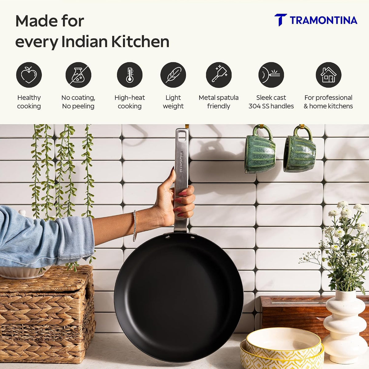 Tramontina Iron Alloy Heritage Fry Pan 24 cm | Black