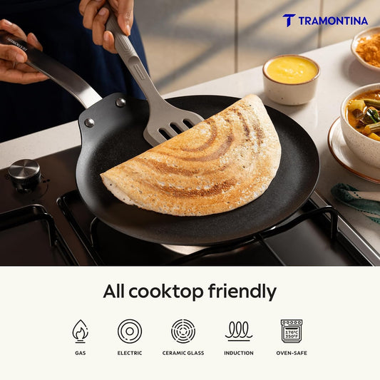 Tramontina Iron Alloy Heritage Dosa Tawa 28 cm | Black