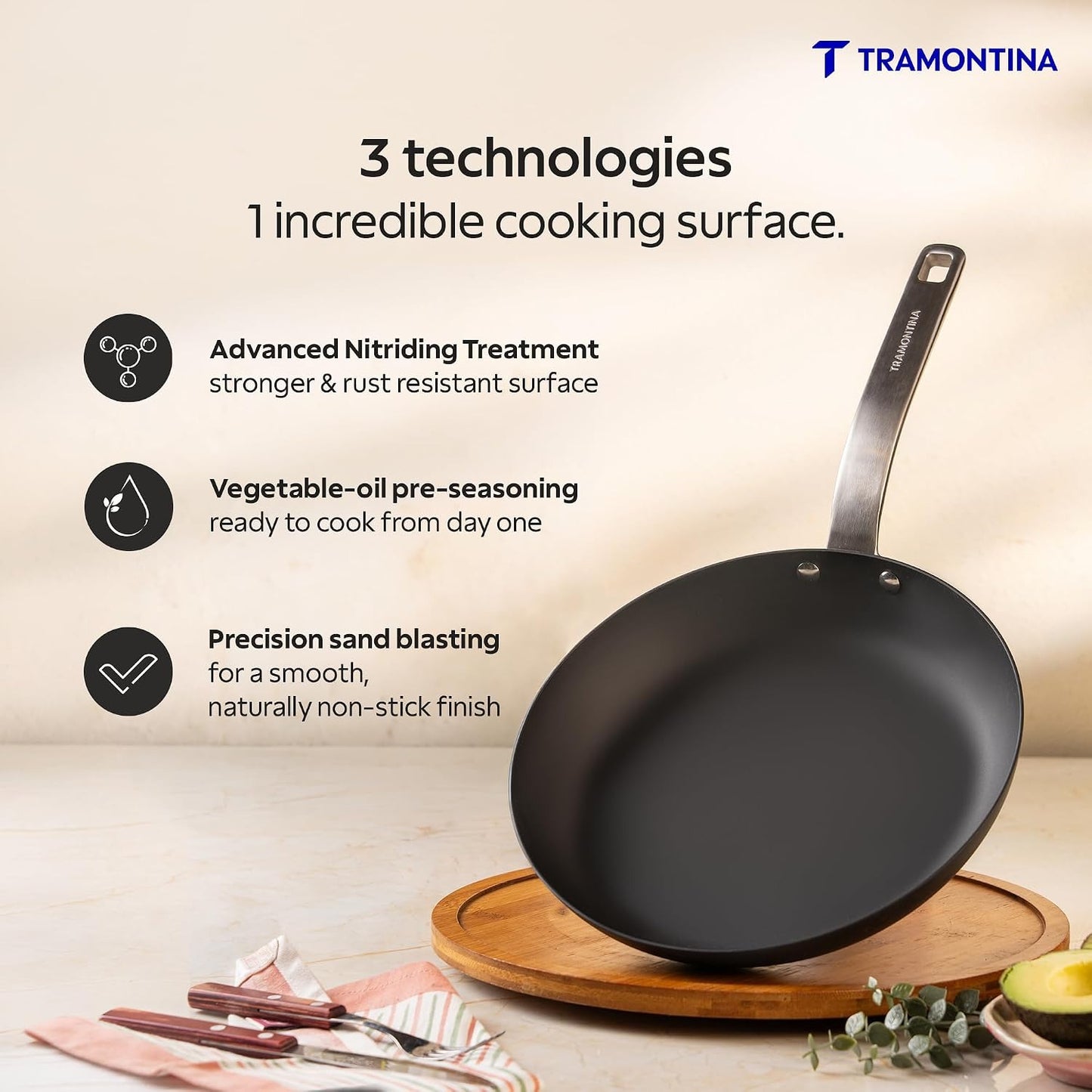 Tramontina Iron Alloy Heritage Fry Pan 24 cm | Black