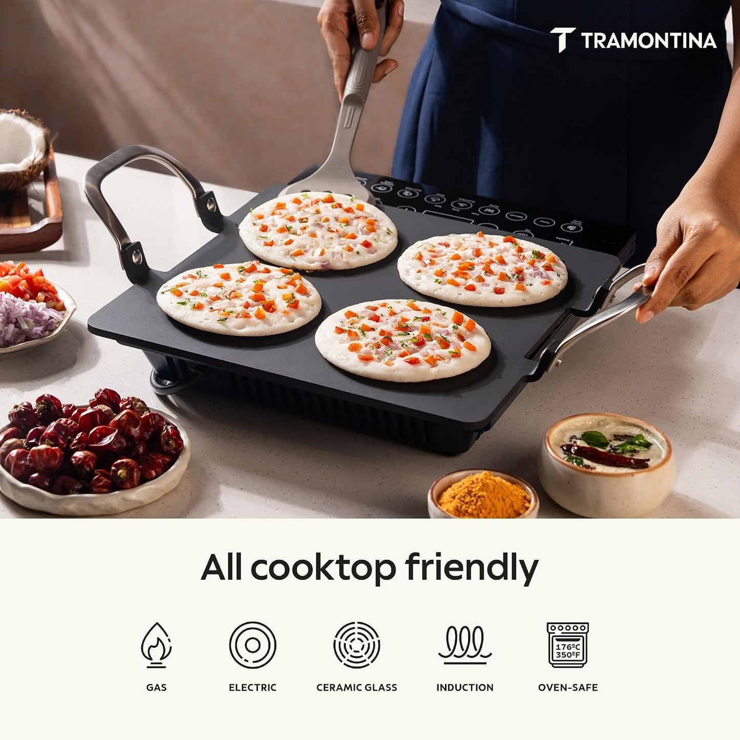 Tramontina Iron Alloy Heritage Pathri Tawa 30 cm | Black
