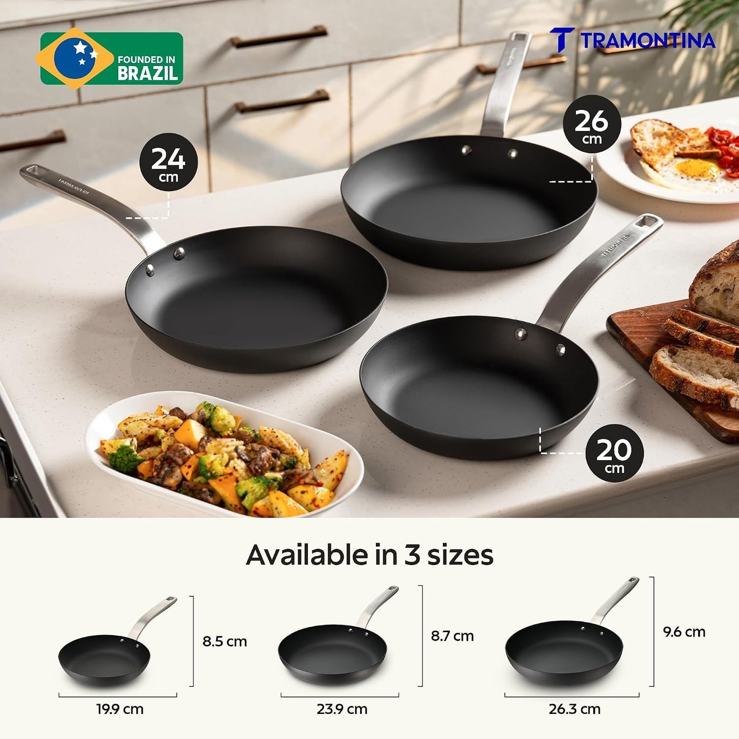 Tramontina Iron Alloy Heritage Fry Pan 24 cm | Black