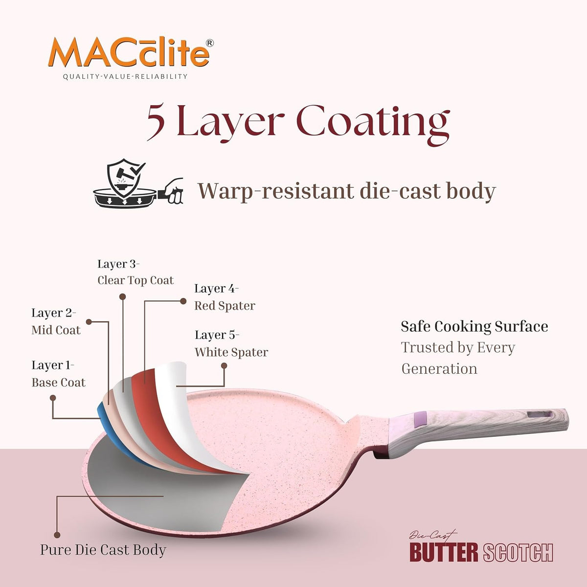 Macclite Triumph Flat Tawa Butter Scotch