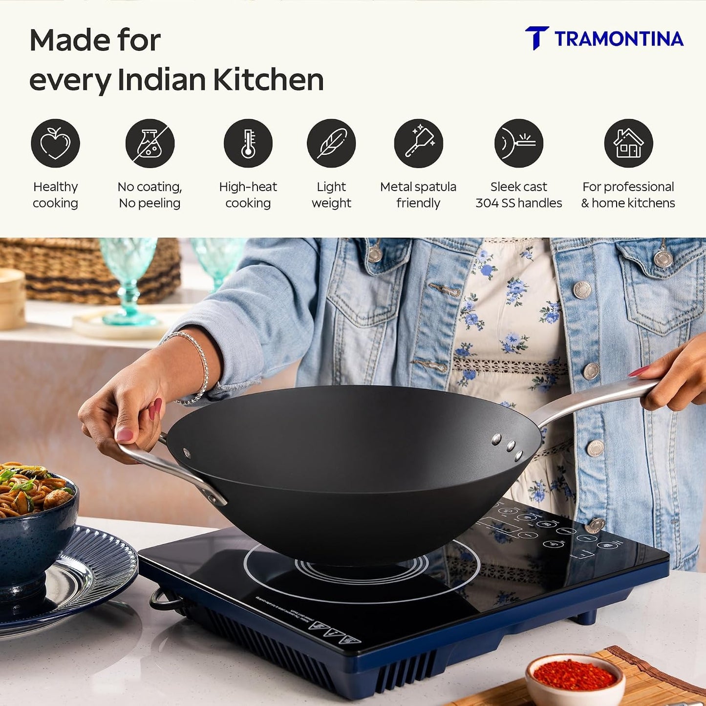 Tramontina Iron Alloy Heritage Wok 30 cm | Black